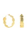 Buy_Ishhaara_Gold Plated Checkered Pattern Hoops _Online_at_Aza_Fashions