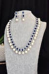 Buy_SWABHIMANN_Blue Sapphire Stone And Pearls Embellished Necklace Set _Online_at_Aza_Fashions