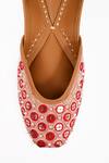 Buy_Miar Designs_Pink Sequin Coin Sasha Checkered Embroidered Juttis _Online_at_Aza_Fashions