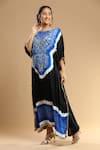 Buy_Etasha by Asha Jain_Blue Gajji Silk Embroidered Bandhani Round Pattern Kaftan _Online_at_Aza_Fashions