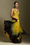 Buy_Two Sisters By Gyans_Yellow Ombre Anarkali With Band Dupatta_Online_at_Aza_Fashions