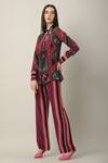 Limerick By Abirr N' Nanki_Multi Color Crepe Printed Linear Niro Pant  _Online_at_Aza_Fashions