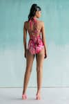 Limerick by Abirr N' Nanki_Multi Color 82% Polyester Printed Abstract Paisley Coco Monokini  _Online_at_Aza_Fashions