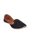 Buy_Imlee Jaipur_Black Floral Thread Work Moccasin Juttis _Online_at_Aza_Fashions