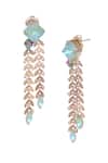 Buy Ishhaara Green Stones Tiered Carved Leaves Dangler Earrings Online at Aza Fashions Buy_Ishhaara_Green Stones Tiered Carved Leaves Dangler Earrings _Online_at_Aza_Fashions