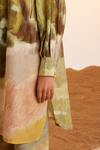 Buy_Cord_Beige Cotton Voile Print Dale Collared Neck Tunic And Pant Set _Online_at_Aza_Fashions