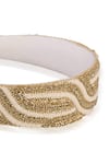 Buy_Hair Drama Co_Gold Cutdana And Beads Embellished Flat Headband _Online_at_Aza_Fashions