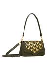 Buy_Aranyani_Green Glided Champa Flower Gold Pattern Trails Shoulder Bag_Online_at_Aza_Fashions