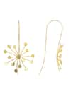Buy_Ishhaara_Gold Plated Dandelion Pattern Earrings _Online_at_Aza_Fashions