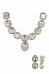 Buy Ishhaara Silver Plated Stones Kundan Embellished Necklace Set Online at Aza Fashions Buy_Ishhaara_Silver Plated Stones Kundan Embellished Necklace Set _Online_at_Aza_Fashions