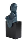 Buy_H2H_Blue Polyresin Baby Monk Sculpture _Online_at_Aza_Fashions