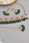 Swabhimann_Green Beads, Pearls Floral Embellished Choker Set _Online_at_Aza_Fashions