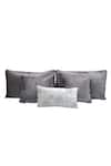 Buy_H2H_Grey Velvet Slate Royal Bedcover Set_Online_at_Aza_Fashions