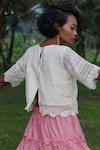 Buy_Baju_Ivory Chanderi Cotton Silk Embroidered Lace Work Round Misha Blouse _Online_at_Aza_Fashions