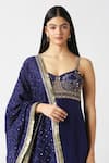 Buy_Labbada_Blue Kurta Pure Silk Hand Embroidered Marodi Sweetheart Neck Palazzo Set _Online_at_Aza_Fashions