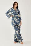 Buy_Koai_White Poplin, Cotton Embroidery Collared Floral Print Jacket _Online_at_Aza_Fashions