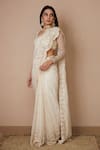 Buy_Astha Narang_White Net Embroidered Nakshi Scoop Scallop Border Saree With Blouse For Women_Online_at_Aza_Fashions