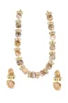 Buy_Ishhaara_Gold Plated Pearl Marble Effect Necklace Set_Online_at_Aza_Fashions