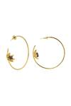 Buy_Ishhaara_Gold Plated Beads Floral Hoop Earrings _Online_at_Aza_Fashions