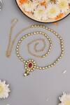 Buy_SWABHIMANN_Red Kundan Embellished Kamarbandh_Online_at_Aza_Fashions