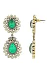 Shop_Ishhaara_Green Stone Emerald Doublet Earrings _Online_at_Aza_Fashions