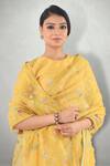 Shop I Am Design Yellow Raw , Organza Aari Crew Neck Saree With Blouse Online at Aza Fashions Shop_I Am Design_Yellow Raw , Organza Aari Crew Neck Saree With Blouse _Online_at_Aza_Fashions