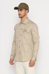 Buy_Lacquer Embassy_Beige 100% Cotton Harcourt Flap Pocket Shirt _Online_at_Aza_Fashions