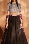 Buy Bhumika Sharma Black Organza, Georgette Embroidery Round Neck Lehenga Set With Blouse Online at Aza Fashions Buy_Bhumika Sharma_Black Organza, Georgette Embroidery Round Neck Lehenga Set With Blouse _Online_at_Aza_Fashions