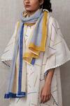 Buy_Banana Labs_Multi Color Cotton Print Sprinkle Asymmetric Neck Hand Block Kaftan With Stole _Online_at_Aza_Fashions