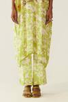 Buy_Amka_Green Crepe Embroidery Round Neck Juhu Floral Print Kurta With Pant_Online_at_Aza_Fashions