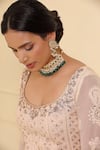 Buy_Esha Koul_Off White Georgette Embroidered And Embellished Chikankari Leaf Work Anarkali Set _Online_at_Aza_Fashions