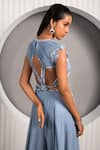 Buy_Jade By Ashima_Blue Georgette Embroidery Square Neck Nettle Bodice Jumpsuit _Online_at_Aza_Fashions