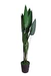H2h_Green Flower Polyester Fabric And Stem Iron Wire Real Touch Artificial Plant_Online_at_Aza_Fashions