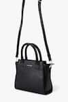 Buy_Tan & Loom_Black Textured Leather Sling Bag _Online_at_Aza_Fashions