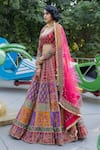 Buy_Irrau by Samir Mantri_Multi Color Georgette Hand Embroidered And Printed Panelled Bridal Lehenga Set_Online_at_Aza_Fashions