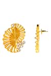 Buy_Ishhaara_Gold Plated Diamonds, Rhinestones Peacock Sculpted Earrings _Online_at_Aza_Fashions