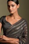Buy_Two Sisters By Gyans_Grey Tonal Sequin Work Saree With Blouse_Online_at_Aza_Fashions