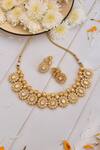 Buy_Swabhimann_Gold Plated Diamonds, Stones Floral Shaped Necklace Set _Online_at_Aza_Fashions