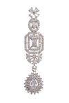 Buy_Auraa Trends_White Diamonds, Zari, Stones Zirconia Embellished Necklace Set _Online_at_Aza_Fashions