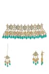 Buy Ishhaara Multi Color Stones Handcrafted Embellished Necklace Set With Maangtikka Online at Aza Fashions Buy_Ishhaara_Multi Color Stones Handcrafted Embellished Necklace Set With Maangtikka _Online_at_Aza_Fashions