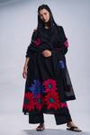 Buy_Taika By Poonam Bhagat_Black Chanderi Embroidered Floral Round A-line Tunic Set _Online_at_Aza_Fashions