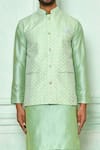 Shop_Arihant Rai Sinha_Green Embroidered Bundi And Kurta Set_Online_at_Aza_Fashions
