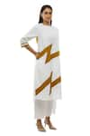 Buy_KHAT_White Poplin Cotton Square Neck Kurta And Palazzo Set _Online_at_Aza_Fashions