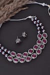 Buy_Swabhimann_Purple Stones Embellished Layered Choker Set _Online_at_Aza_Fashions