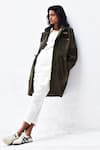 Buy_Kharakapas_Green Twill Collared Parka Jacket _Online_at_Aza_Fashions