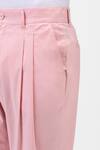 Buy Genes Lecoanet Hemant Pink Cotton Twill Plain Pleated Pastel Trouser Online at Aza Fashions Buy_Genes Lecoanet Hemant_Pink Cotton Twill Plain Pleated Pastel Trouser _Online_at_Aza_Fashions