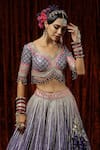 SHIKHAR SHARMA_Purple Lehenga And Blouse Cotton Shimmer Chanderi Orchid Bridal Set _Online_at_Aza_Fashions