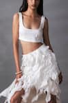 Buy_AK-OK_White Satin Plain Layered Frill Skirt  _Online_at_Aza_Fashions