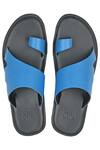 Buy_SKO_Blue Leather Strappy Flats _at_Aza_Fashions