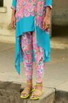 Swati Vijaivargie_Pink Silk Round Neck Nalini Asymmetric Tunic And Dhoti Pant Set _Online_at_Aza_Fashions